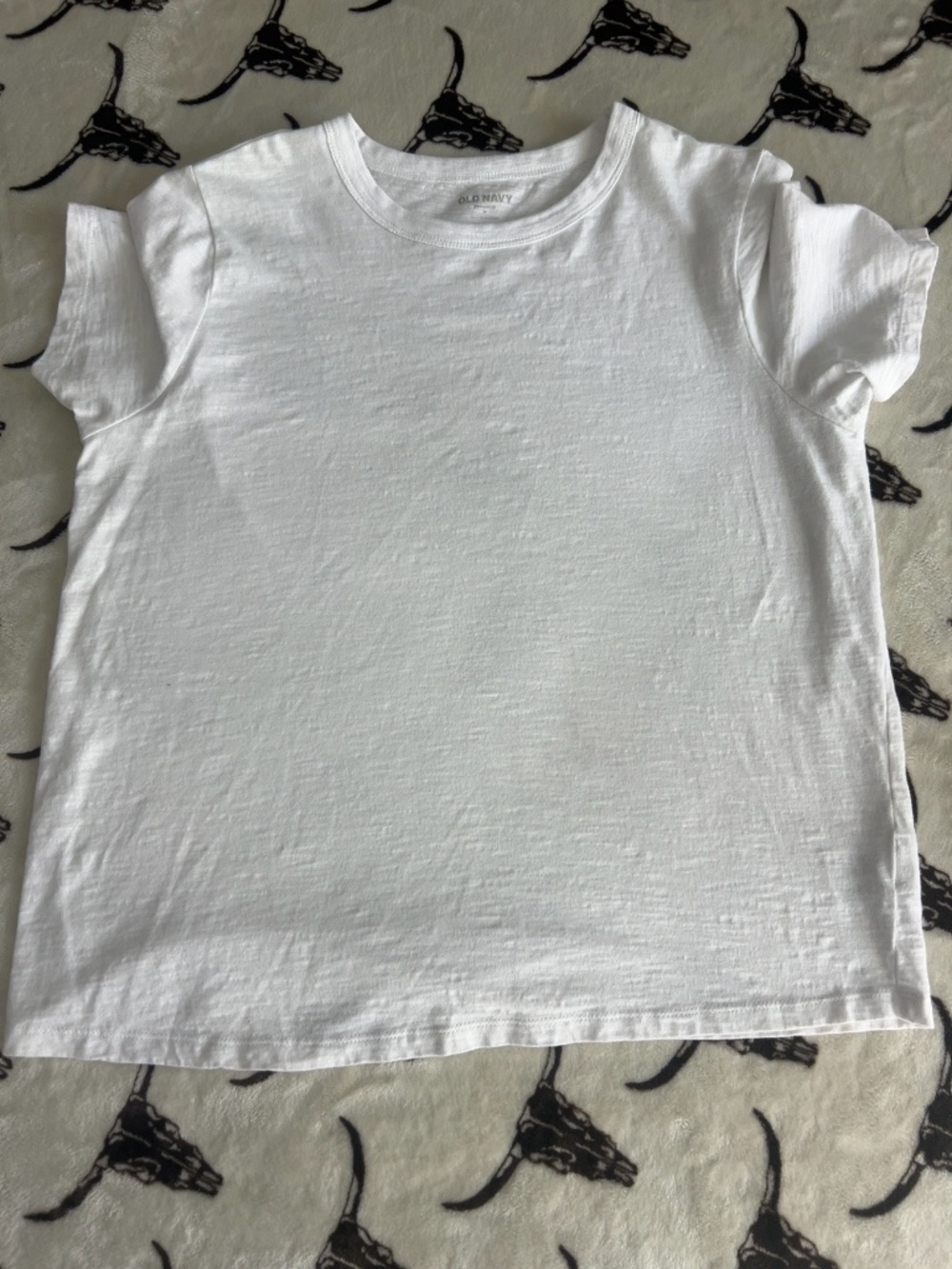 Old Navy White Slub Knit Crewneck Tee Size M